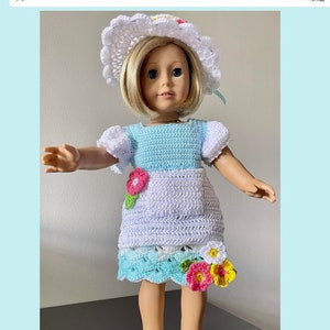 Crochet 18 Inch Doll &quot;By the Riverside&quot; Outfit Pattern #KC1897, Easy Skill Level, PDF Crochet DIGITAL Pattern