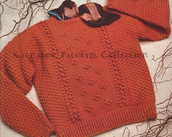 Crochet Ladies Fisherman-Style Pullover Pattern #KC0353, Advanced Skill Level, Crochet PDF Digital Pattern