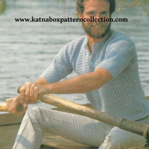 Crochet Mens Short Sleeve Summer Shirt Pattern #KC1752, Advanced Skill Level, Crochet PDF Digital Pattern
