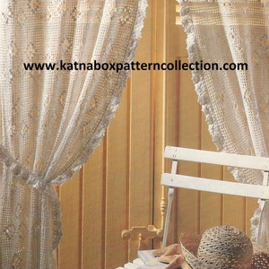 Crochet &quot;CottageCore Curtains&quot; Pattern #KC1887, Challenging Skill Level, Crochet PDF Digital Pattern