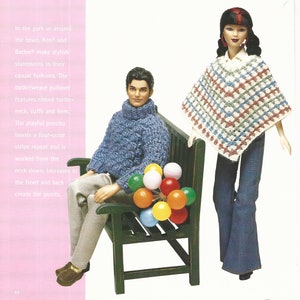 Crochet Doll Clothes Pattern: &quot;Sunday in the Park&quot; Sweater & Poncho (PDF Pattern)