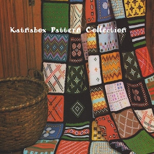Wzór na szydełkowanie Sampler Afghan Crochet #KC0629, poziom zaawansowany, cyfrowy wzór w formacie PDF