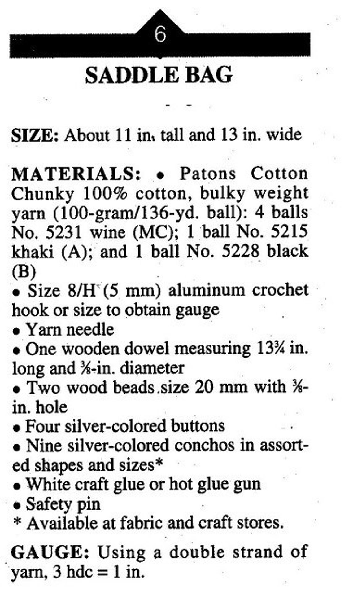 Crochet Western Look Saddle Bag Pattern KC0715 Advanced Etsy