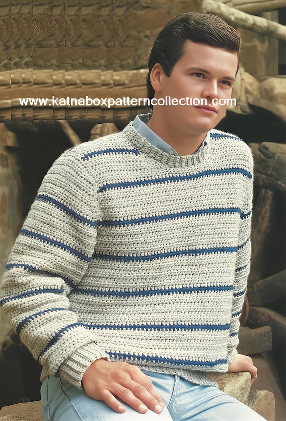 Patron PDF au crochet pull rayé pour homme France