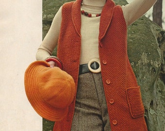 Crochet Ladies Sleeveless Coat Dress Pattern #KC1409, Advanced Skill Level, Crochet PDF DIGITAL Pattern