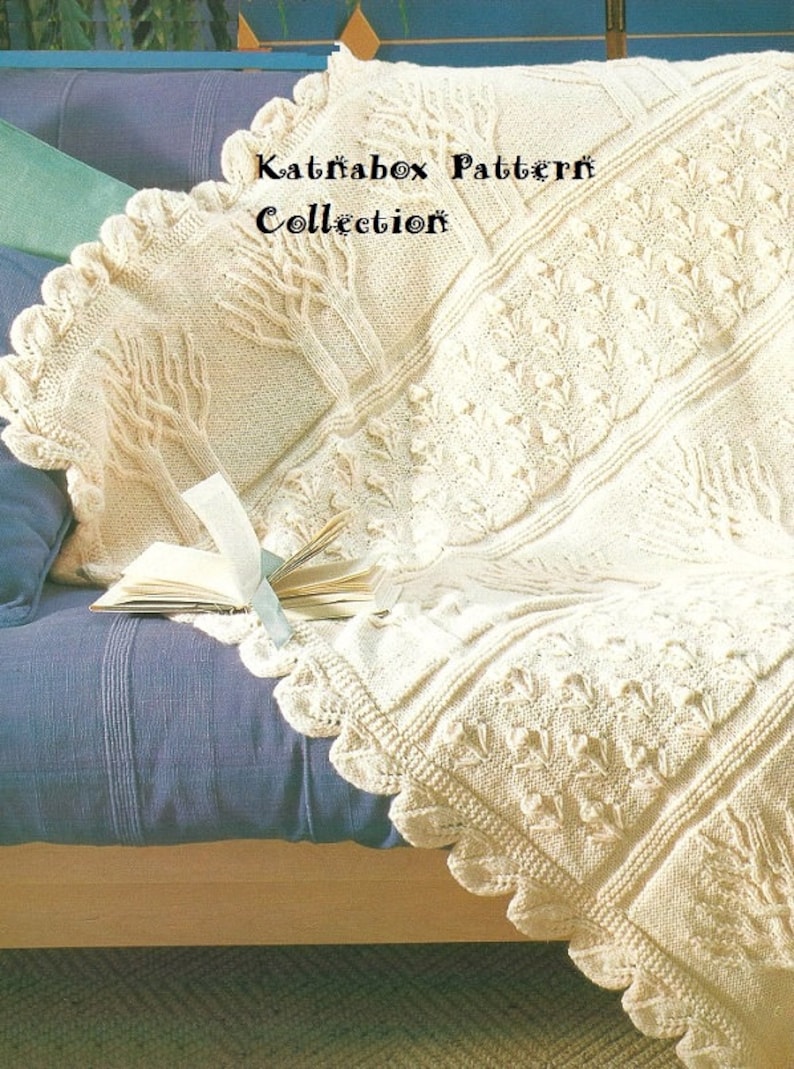 Knit Twin Trees Tree of Life Afghan Pattern KC1751 Etsy España