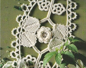 Padrão de crochê em PDF: Toalhinha de crochê Rosa Irlandesa