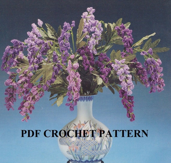 Crochet Wisteria Flowers Floral Arrangement Pattern KC0386 Etsy Australia