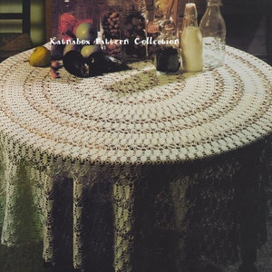 Crochet Round Tablecloth 72&quot; Diameter Pattern #KC0416, Advanced Skill Level, Crochet PDF Digital Pattern