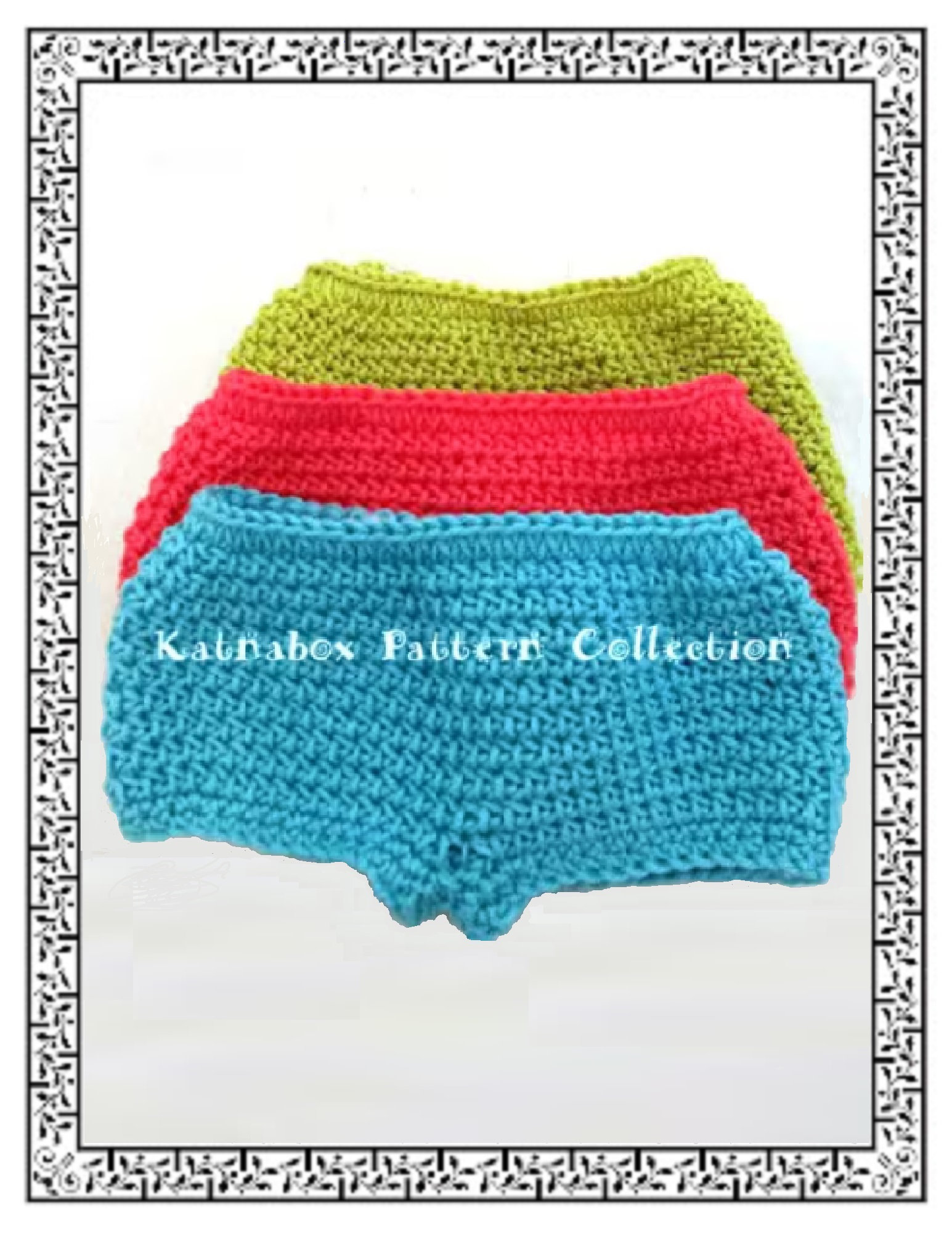 Crochet 18 Inch Doll Simple Panties Pattern KC0245, Beginner Skill