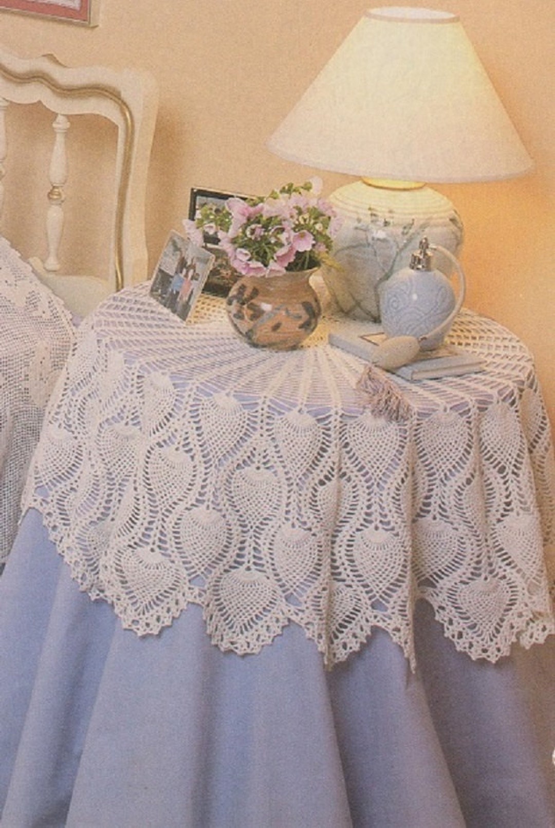 Crochet Pineapple Round 44 Tablecloth Pattern KC0225, Intermediate