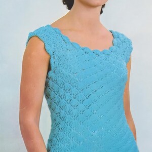 Crochet PDF Pattern: Ladies' Petal-Shell Lacy Dress