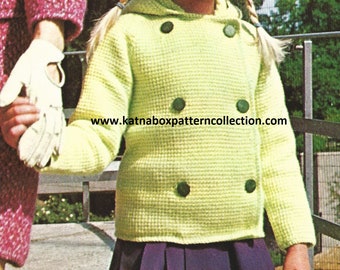 Crochet Childs Tunisian Stitch Jacket Pattern #KC1850, Advanced Skill Level, Crochet PDF Pattern