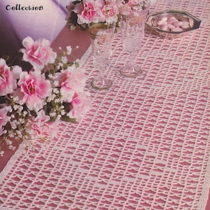Crochet Domino Table Runner OR Curtain Pattern #KC1175, Intermediate Skill Level, Crochet PDF Digital Pattern