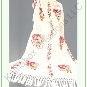 Tunisian Crochet PDF Pattern: Mother's Love Floral Cross-Stitch Afghan