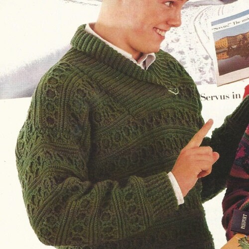 Crochet Sweater Pattern Breckenridge Men's V Neck Etsy