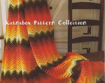Crochet "Sunset Ripple" Afghan Pattern #KC0543, Beginner Skill Level, Crochet PDF Digital Pattern
