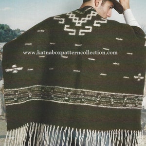 Modèle de poncho inspiré de Clint Eastwood pour homme KC1795, niveau de compétence avancé, modèle numérique PDF au crochet image 1