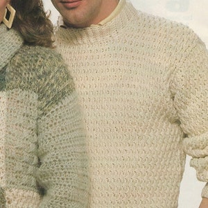 Men&#39;s Sweater Crochet PDF Pattern, Intermediate Skill Level