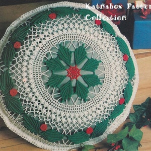 Crochet "Holly-Wreath" Pillow Pattern #KC1050, Advanced Skill Level, Crochet PDF Digital Pattern