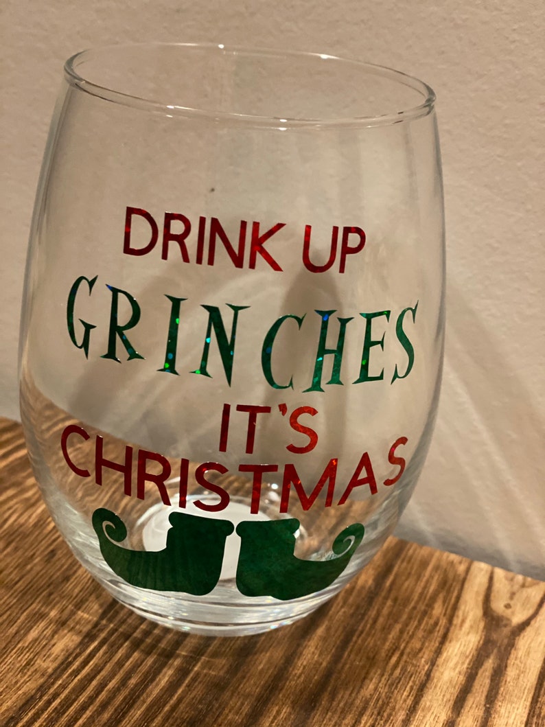 Drink up Grinches wine tumbler Etsy