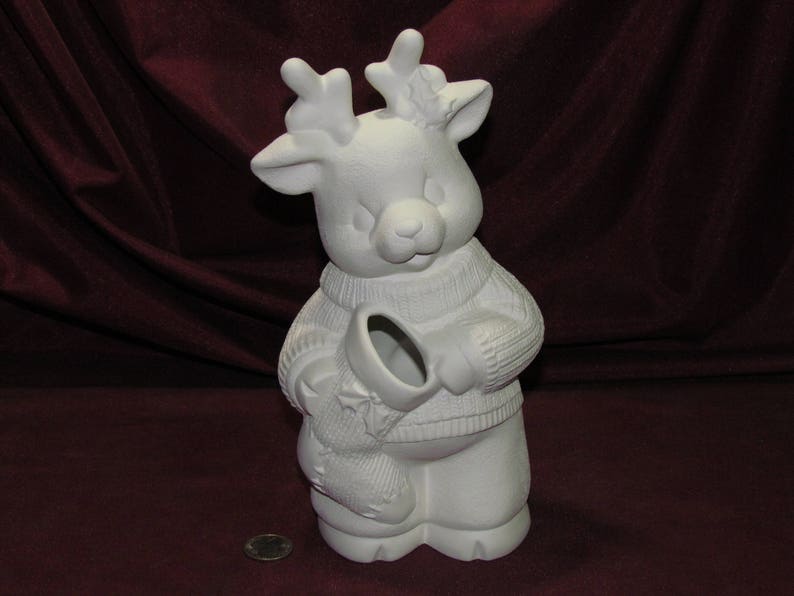 Ceramic Bisque Reindeer Deer Boy Upaint Christmas Ready to Etsy