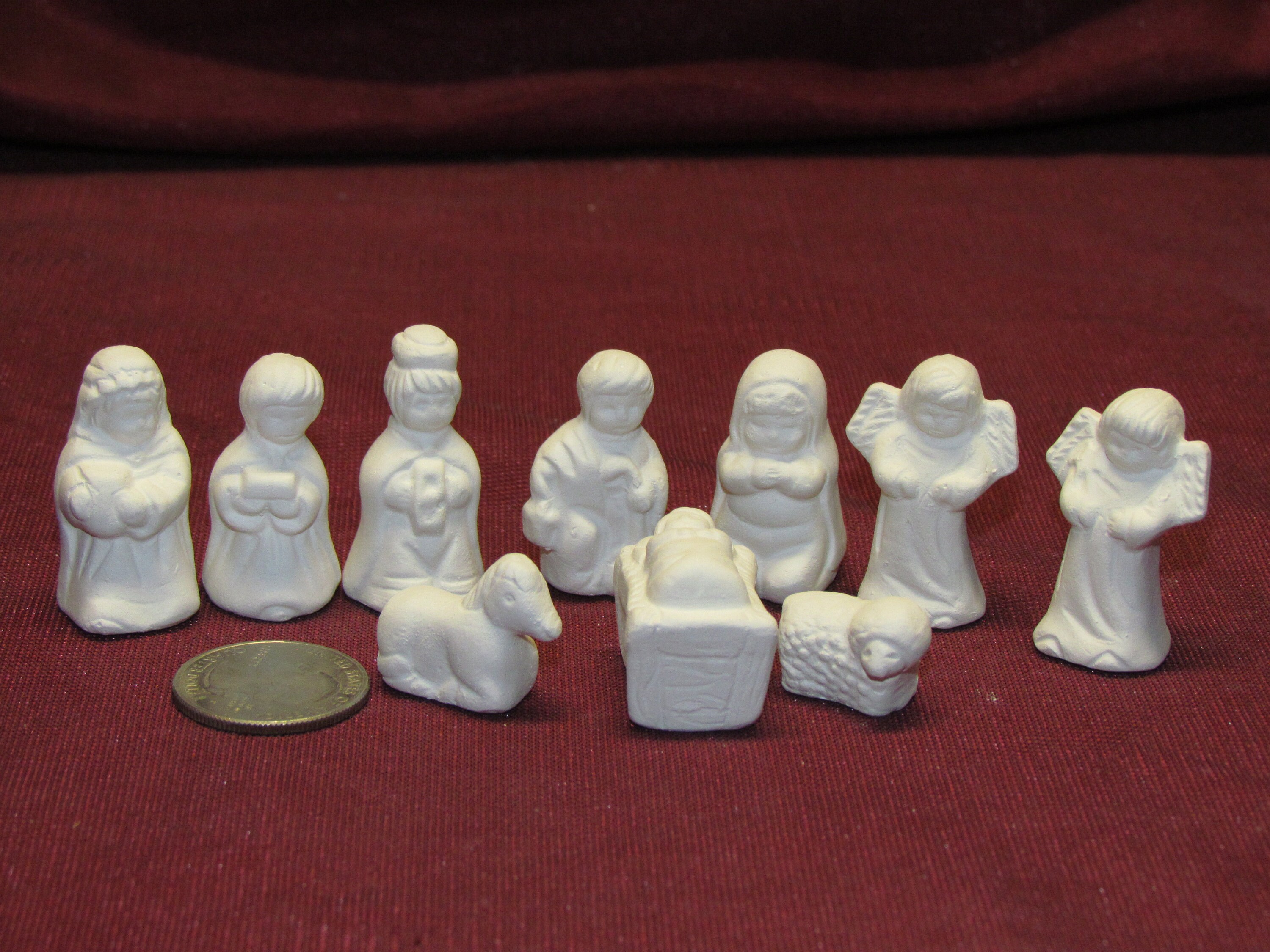 Ceramic Bisque U Paint Miniature Nativity Set of 10 Ready to Etsy