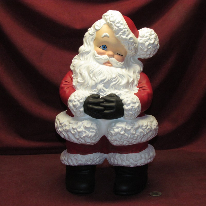 Ceramic Springtime Santa Ceramic Santa Claus - Etsy