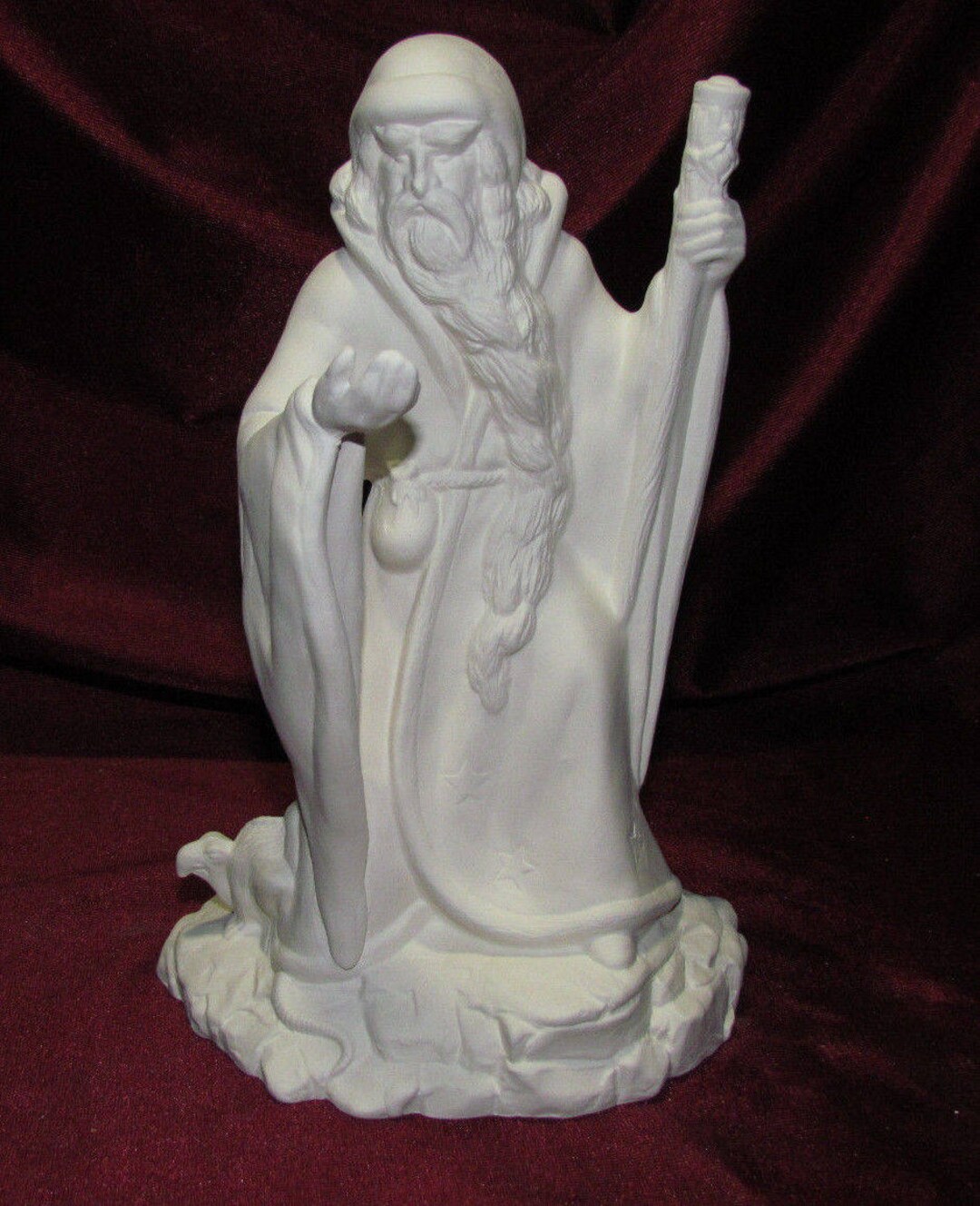 Ceramic Bisque Upaint Wizard With Staff and Stars on Cloak Etsy