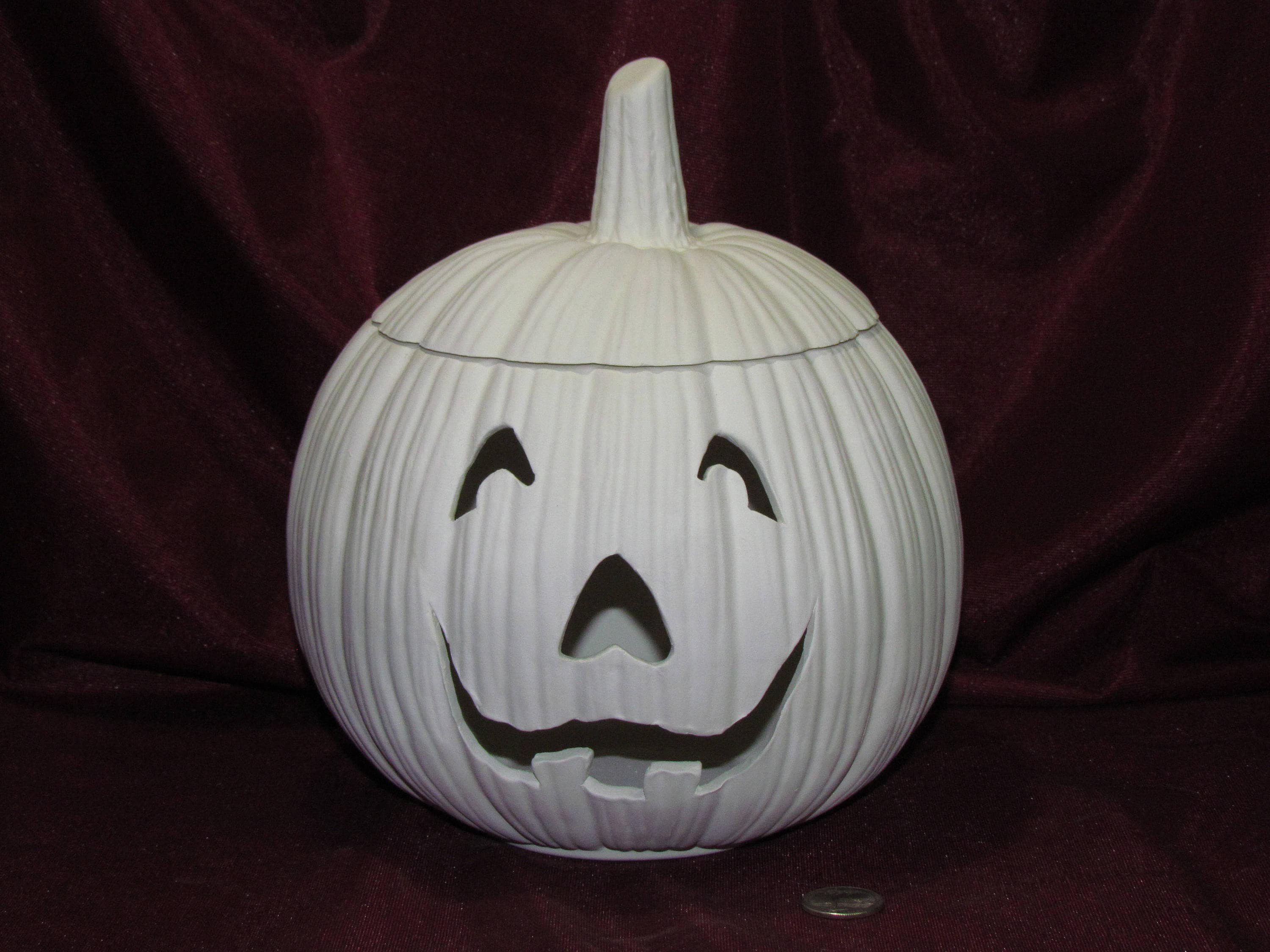 Ceramic Bisque Pumpkin with a Lid UPaint Jack O Lantern Etsy