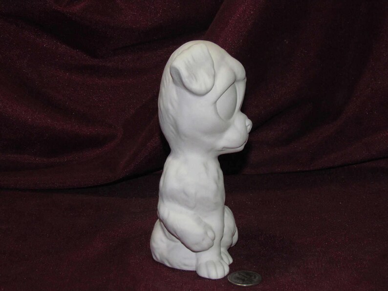 Ceramic Bisque Big Eye Eyed Dog U-Paint Ready to Paint DIY Unpainted Puppy Bug Eye Canine