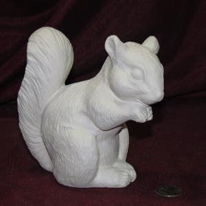 Ceramic Bisque U-Paint Squirrel With Paws Up Unpainted Ready To Paint DIY