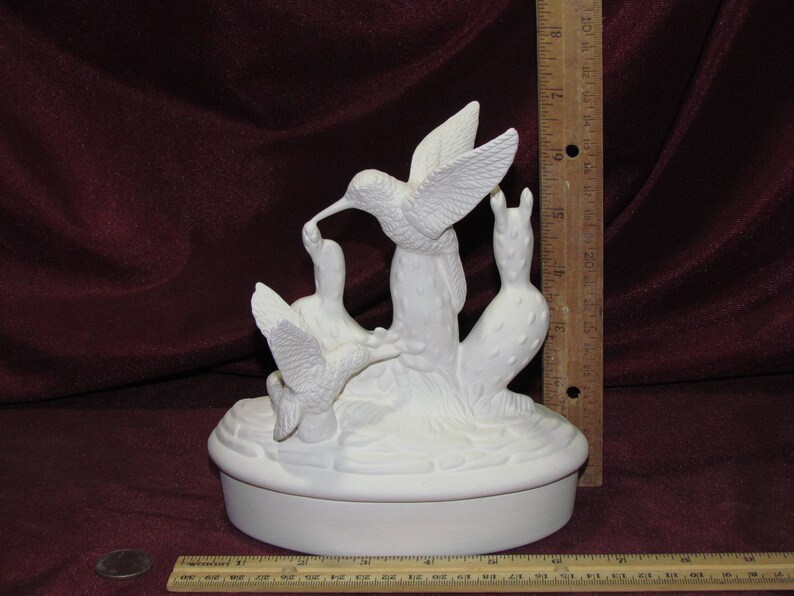 Ceramic Bisque UPaint Hummingbird Box Unpainted Ready To Paint DIY Mikes Nature Wildlife Birds