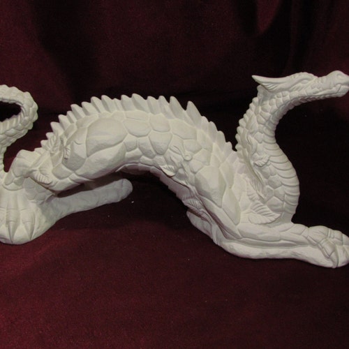 Ceramic Bisque Fire Dragon Ready to Paint Upaint Fantasy Etsy