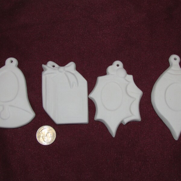 Unpainted Ceramic Christmas Ornaments 