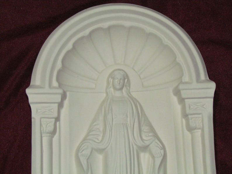Ceramic Bisque Virgin Mary Wall Hanging Upaint Ready to Paint Etsy