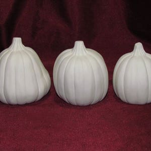 Ceramic Bisque Pumpkin Family 3 Pieces U-Paint Jack O Lantern Halloween Fall Ready to Paint Unpainted DIY image 3