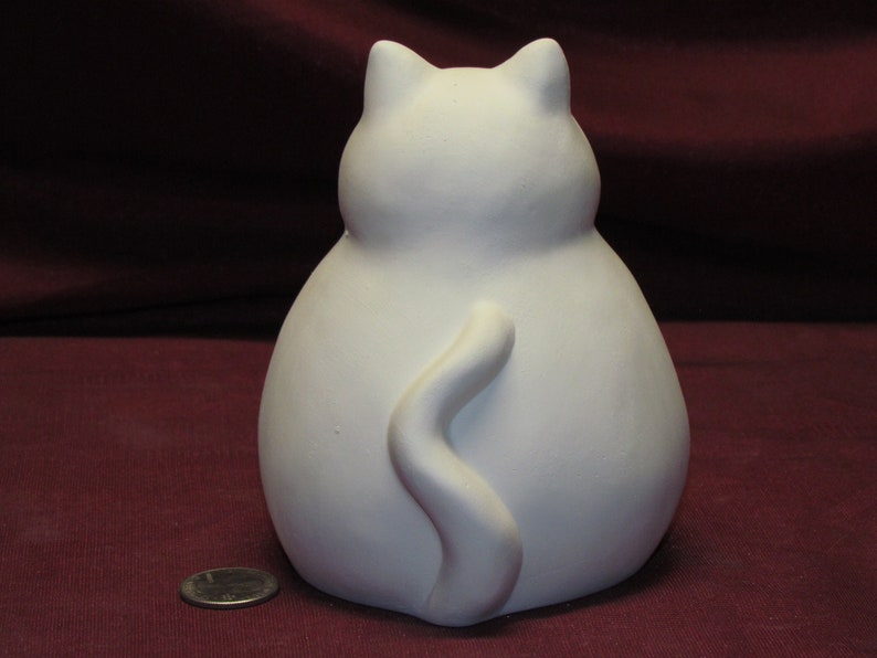 Ceramic Bisque Sitting Fat Kitty Cat Kitten Ready to Paint Etsy