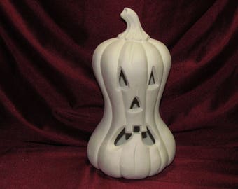 Ceramic Bisque Pumpkin With Spooky Face U-Paint Jack O Lantern Halloween Fall  ~ Ready to Paint Unpainted DIY