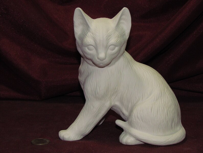 Kitten Cat Pet Ceramic Bisque Ready To Paint Tall Ceramic Cat With Pretty Eyes 16 In Animal Ready To Paint Ceramics Marmaraolay Arts Crafts Sewing