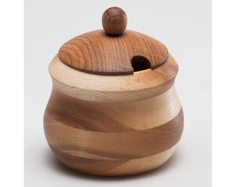 Handmade Wooden Sugar Bowl: Kitchen Spice Container