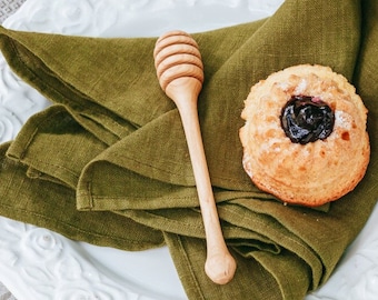 Handmade Wooden Honey Dipper, Kitchen Tool (14,5x2,2 cm)