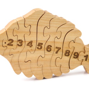 Wooden Fish Puzzle: Handmade Montessori Puzzle for Toddler