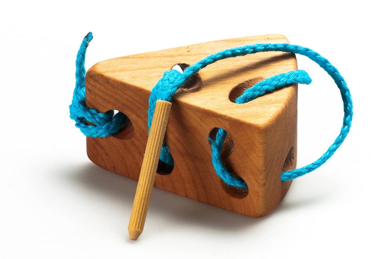 Wooden Lacing Cheese Wooden Puzzle Toy Wooden Lacing Toy Etsy