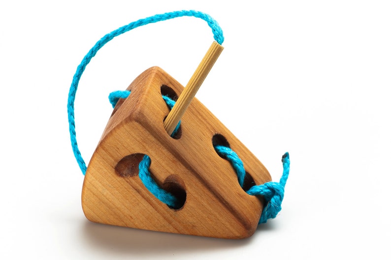 Wooden Lacing Cheese Wooden Puzzle Toy Wooden Lacing Toy Etsy