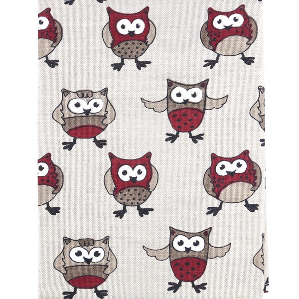 Handmade Owls Tea Towel, Natural Linen Blend Kitchen Towel, Cotton/Linen Dish Towel, Kitchen Accessory, Hand/Guest Towel