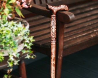 Hancarved Wooden Walking Cane, Handmade Walking Stick, Walking Cane, Antique Walking Stick, Walking Staff
