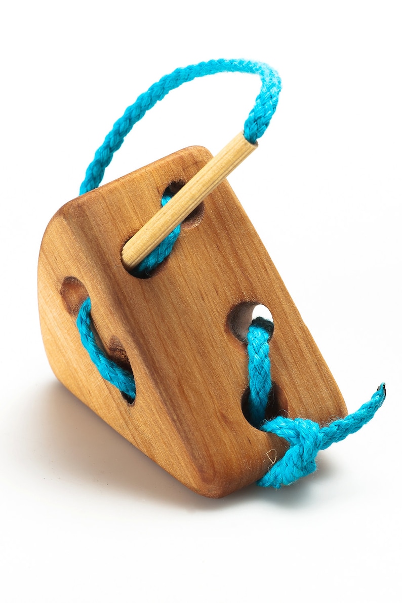 Wooden Lacing Cheese Wooden Puzzle Toy Wooden Lacing Toy Etsy