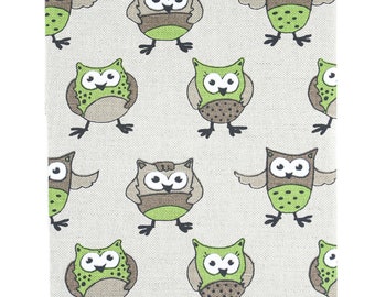 Linen Green Owls Tea Towel, Sustainable Dish Towel, Cute Kitchen Towel, Natural Hand/Guest Towel, Linen/Cotton Towel, Kitchen Accessory