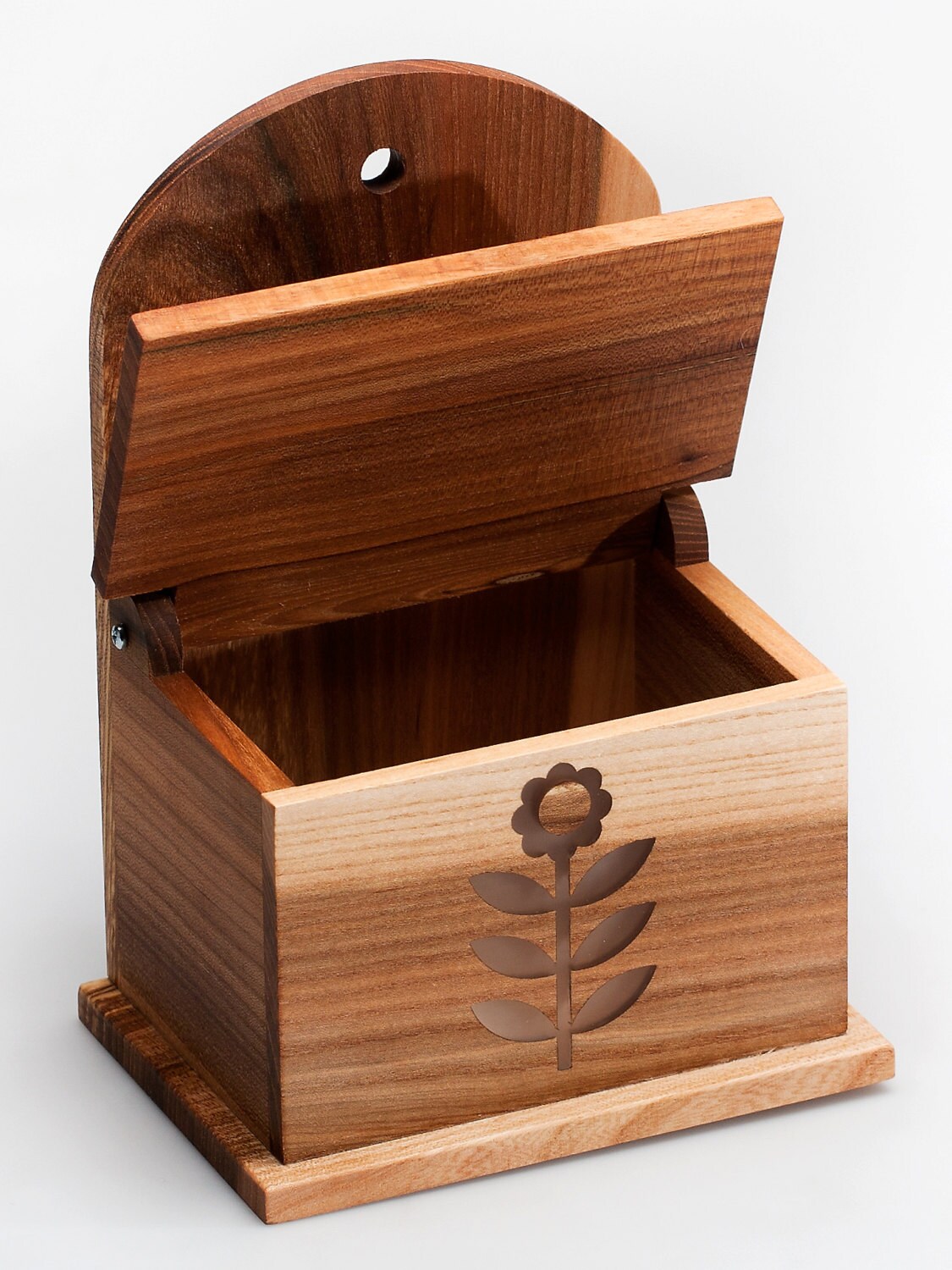 Handcrafted Wooden Salt Cellar with a flower engravement Etsy